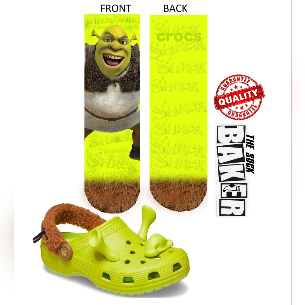Shrek crocs socks